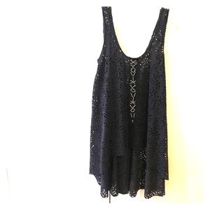 Free People Hi/low tank w/ silver bead details